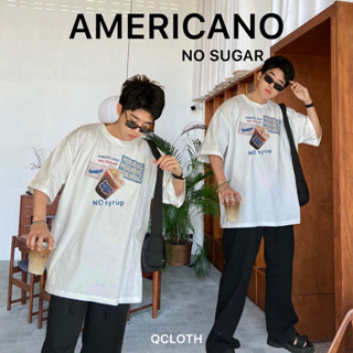 สินค้า QCLOTH พร้อมส่ง Americano ☕️  \"No sugar\" cotton 100% หนานุ่ม