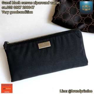 เท❤️‍🔥 Gucci black canvas ziparound wallet