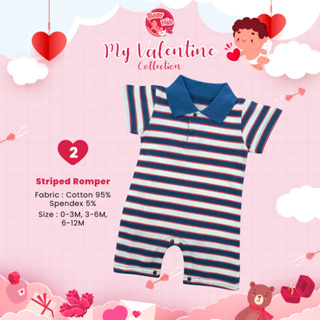 My Valentine No.2 Striped Romper รอมเปอร์เด็กเล็กวาเลนไทน์