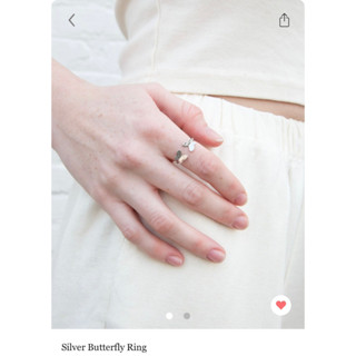 พร้อมส่งจากไทย Brandy Melville Silver butterfly Ring แหวนผีเสื้อ แหวนปรับไซร์ได้