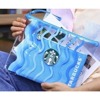 ✨️ ของแท้ราคาถูกที่สุด✨️ Starbucks Summer Jelly Bag Set กระเป๋าเจลลี่ สีฟ้า💎