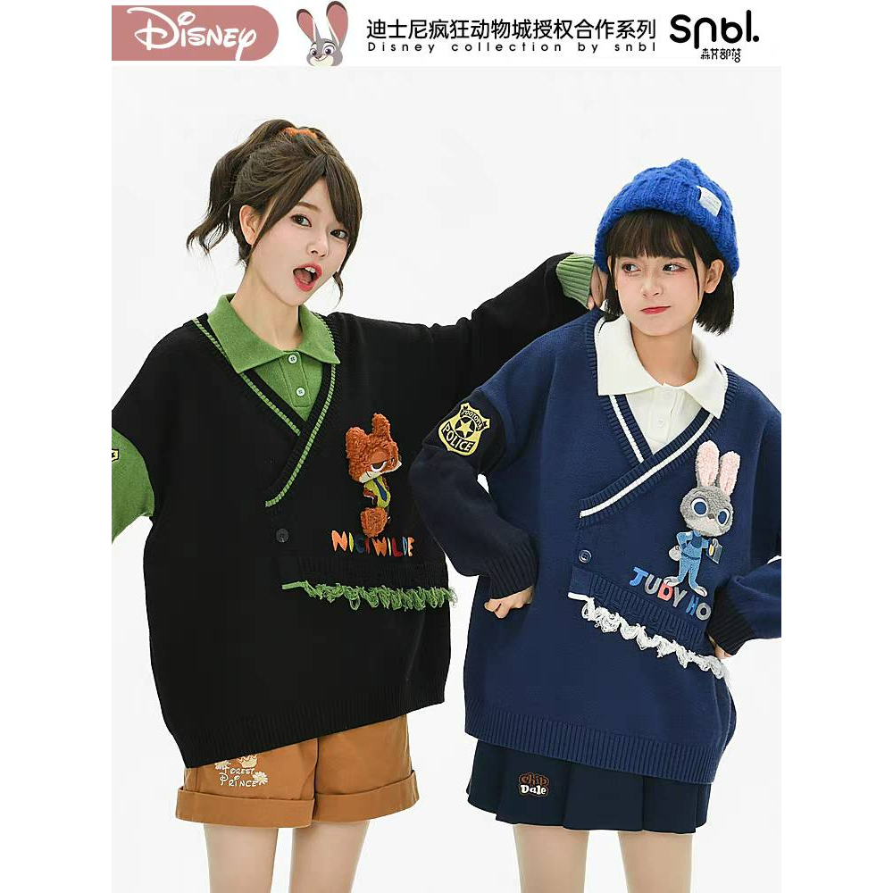 Snbl x Disney เสื้อสเวตเตอร์โปโลแขนยาว Zootopia Shopee Thailand