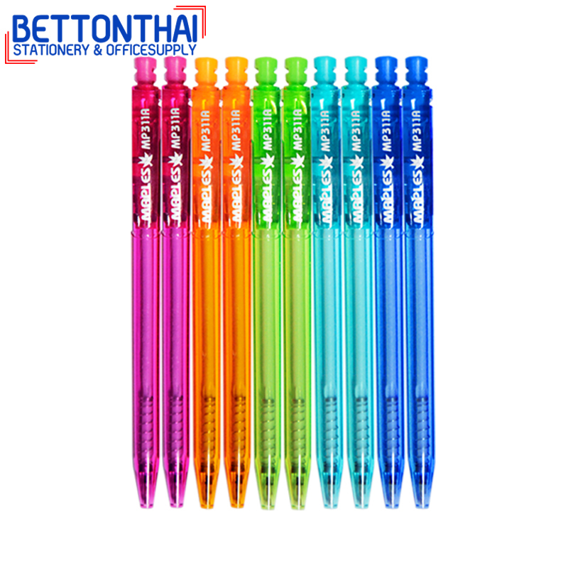 maples-311a-pen-ปากกาลูกลื่นแบบกด-หมึกสีน้ำเงิน-ขนาด-0-5-mm-แพค-10-แท่ง-กระปุก-ปากกา-ปากกาลูกลื่น-office