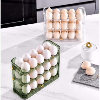 สามารถพลิกสามชั้น 30 กล่องไข่, ห้องครัวในครัวเรือนถาดไข่ชั้นวางไข่กล่องเก็บตู้เย็น