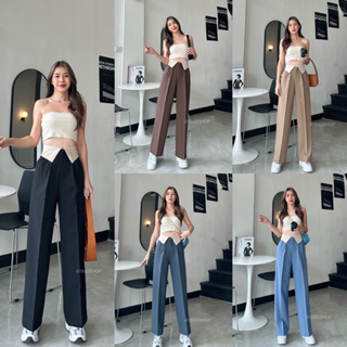 Istanbul two-tone high-waist pant เอวพับทูโทน🌙