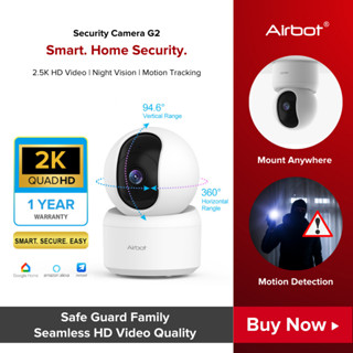 Airbot กล้องวงจรปิด G2/G7 ภาพคมชัด 3 MP Wi-fi Wireless IP Camera กล้องวงจรปิด รับประกัน 2 ปี ความปลอดภัยภายในบ้าน Wi-Fi Smart Camera G2/G7 2.5K Full HD/Ultra HD Night Vision Motion Tracking Mount