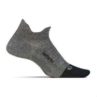 FEETURES ELITE - ULTRA LIGHT CUSHION NO SHOW GRAY - ถุงเท้าออกกำลังกายกันแผลพุพอง