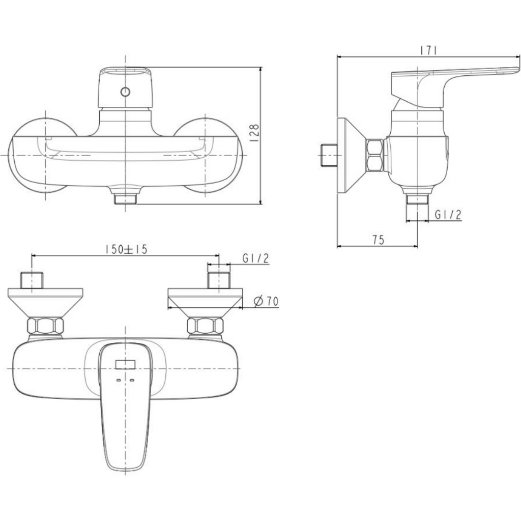 01-06-american-standard-a-1712-300b-ก๊อกผสมยืนอาบแบบติดผนังไม่รวมชุดฝักบัว-รุ่น-signature