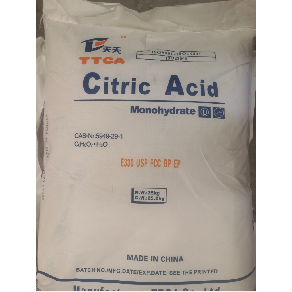 25kg กรดมะนาว Citric Acid Monohydrate ขนาด 25 กก ถุง Shopee Thailand