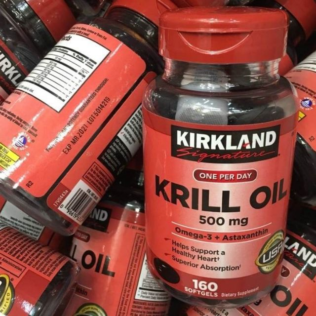 Kirkland Signature Krill Oil 500 mg., 160 Softgels. Shopee Thailand