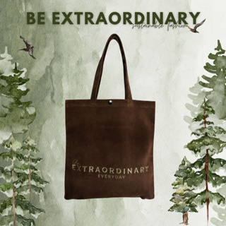 กระเป๋าผ้า Extraordinary tote bag สีน้ำตาล กำมะหยี่ ถุงผ้า ถุงผ้ารักษ์โลก กระเป๋าสะพาย by acts of green