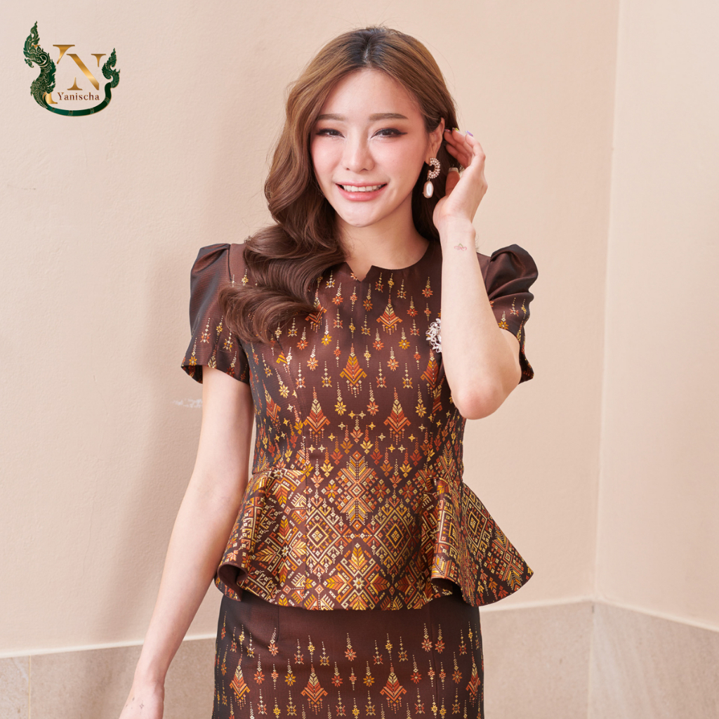 ชุดผ้าไหมแพรวาเซ็ทดวงแก้ว ทอลายกาฬสินธุ์ ไซส์ M-4XL พร้อมส่ง มุมมองที่ 3