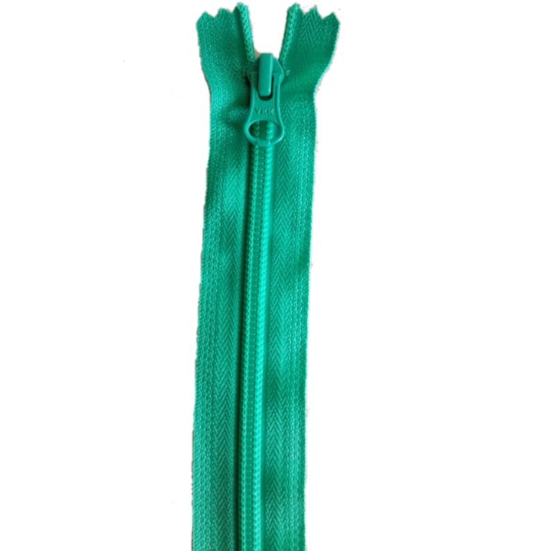 ซิปไนล่อนเบอร์5สีเขียวมิ้นต์ยาว12นิ้วกว้าง33mm-หัวล็อกอัตโนมัต