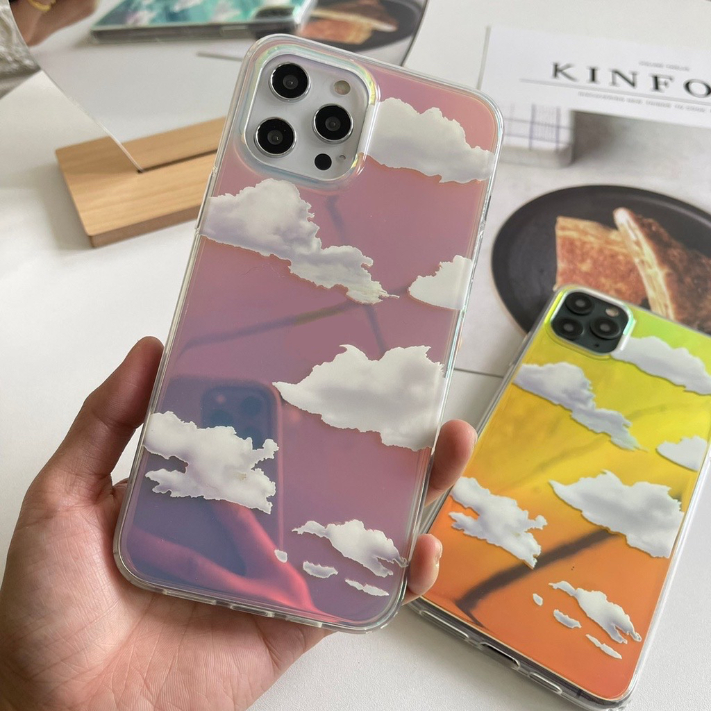 มาใหม่ค่าา-โฮโลแกรมสกรีนลายเมฆ-โฮโลแกรมเมฆ-เคสใสโฮโลแกรม-เคสโฮโลแกรม-พร้อมส่งทุกรุ่น