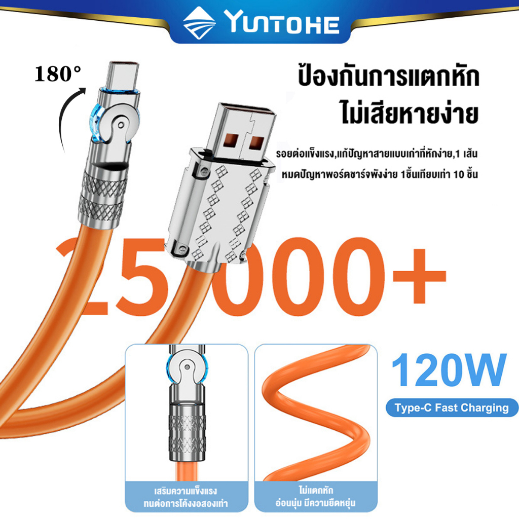 สายชาร์จหมุนได้180° 120W 6A Super Fast Charge Type C Quick Charge ...