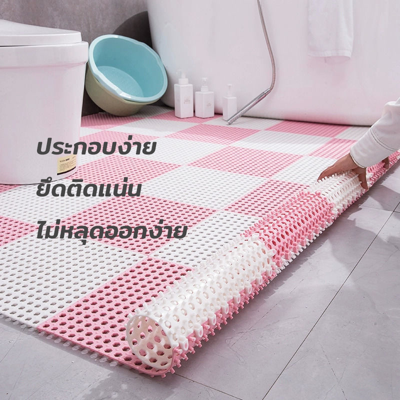 ภาพหน้าปกสินค้าแผ่นกันลื่น ในห้องน้ำ ขนาด 30x30 cm แผ่นปูพื้น กันลื่น ในห้องครัว ห้องน้ำ แผ่นรองกันลื่น มีให้เลือก 6 สี จากร้าน demoshop09 บน Shopee