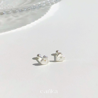 earika.earrings - seashell heart padlock piercing จิวหูเงินแท้จี้กุญแจหัวใจ (ราคาต่อชิ้น) เหมาะสำหรับคนแพ้ง่าย