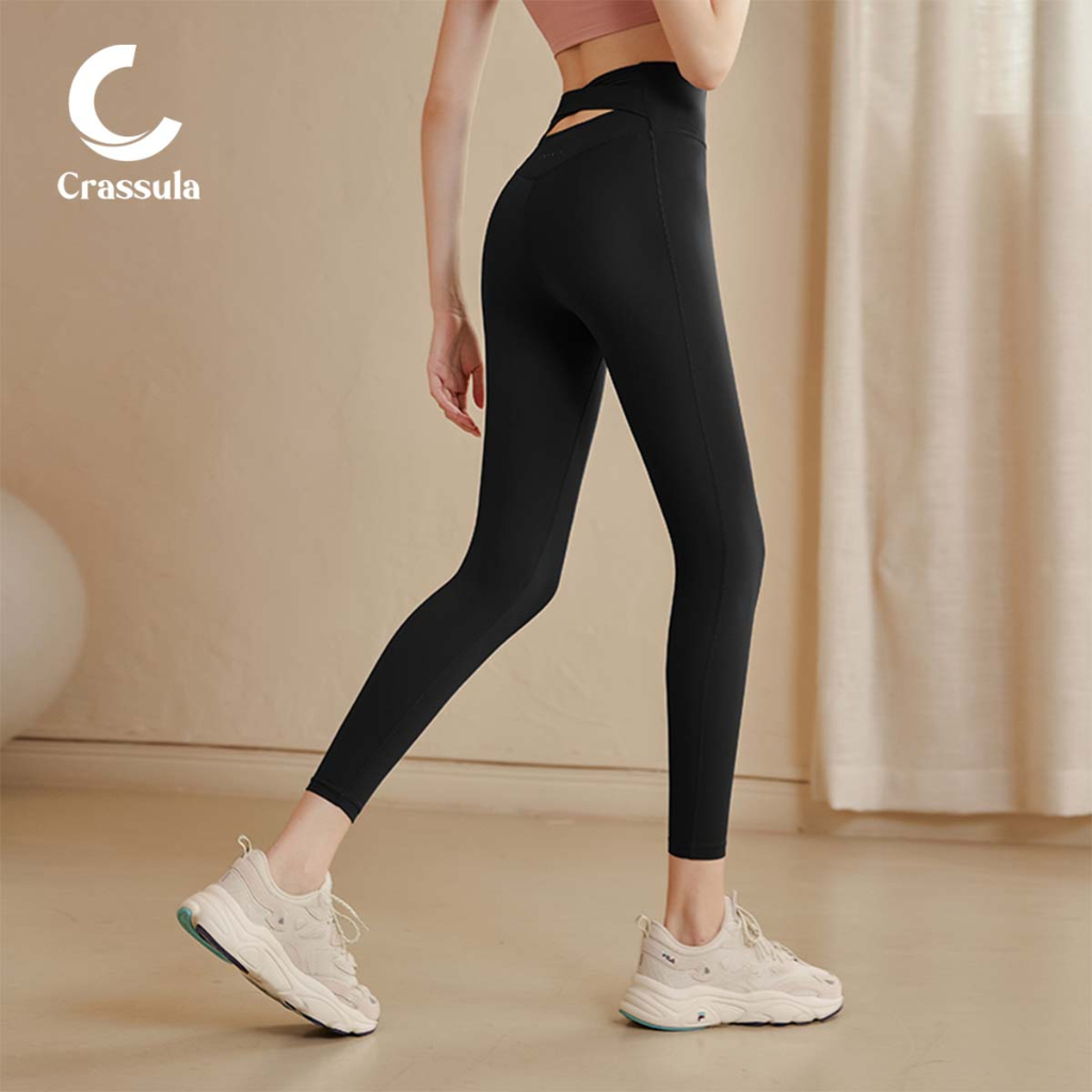 crassula-กางเกงเลกกิ้งออกกำลังกาย-legging-ดีไซน์สายไขว้ด้านหลัง-เอวสูง-กระชับสัดส่วน-เก็บเอวได้ดี