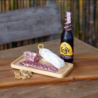 Saucisson "Leffe &amp; Walnut" Belgian Beer Abbaye infused Salami Charcuterie Belgium Dried Sausage