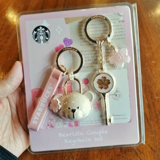 Starbucks​ Sakura Cherry Blossom Collection 2023 Bearista Key Chain Set 2EA พวงกุญแจ​​ สตาร์บัคส์​ ซากุระ 11140378