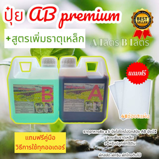 ปุ๋ยไฮโดรโปนิกส์ ปุ๋ยAB ขนาดA1ลิตร+B1ลิตร ปุ๋ยน้ำHydroponics สูตรปรับปรุงใหม่ แบบบรรจุ2ขวด (แถมฟรี โฟมน้ำ 1แผ่น)