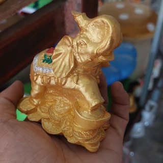 ช้างทอง ปูนปั้น เเฮนเมด (เสริมโชคลาภ เงินทอง)