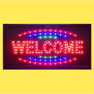 ป้ายไฟ LED WELCOME ป้ายไฟข้อความ สร้างความโดเด่นมีสีสันให้ร้านของคุณ