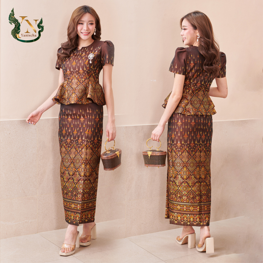 ชุดผ้าไหมแพรวาเซ็ทดวงแก้ว ทอลายกาฬสินธุ์ ไซส์ M-4XL พร้อมส่ง