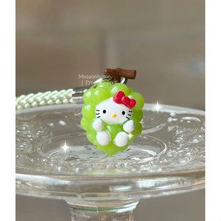 Hello Kitty phone Strap, Green Grape, Old Sanrio พวงกุญแจห้อยมือถือคิตตี้