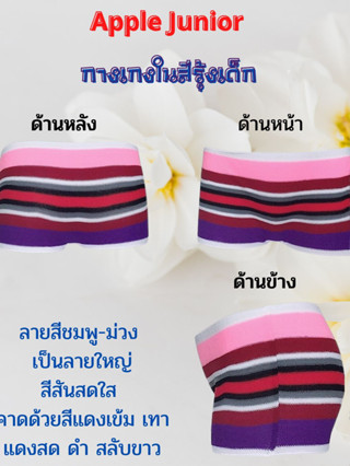 กางเกงในเด็ก ลายสีรุ้ง ทำจากผ้าไนลอน ไร้ขอบ ใส่สบายไม่อับชื้น เอว 9-26 นิ้ว แพคละ 4 ตัว และ แพคละ 1 โหล