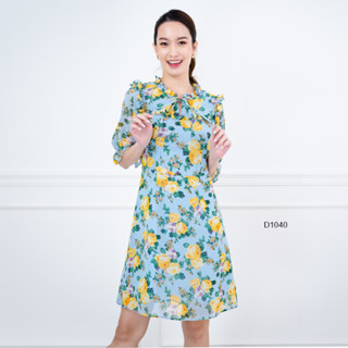 AMILA Dress AM-D1040 ชิฟฟอนปริ้นท์ แขนสั้น IGPU22-9