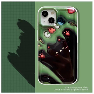 ✨ส่งของขวัญ✨เคสไอโฟน 14 Pro Max 13 12 11 เคส for เคสไอโฟน11 3D แมว พกง่ายๆ iPhone13 การป้องกันการตก Case