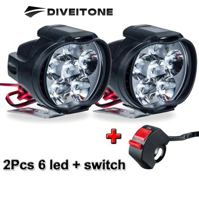 diveitone-1คู่-led-ไฟหน้ารถจักรยานยนต์แสงสว่างสีขาวมาก6led-ทำงานไฟสปอร์ตไลท์รถจักรยานยนต์ไฟตัดหมอก1500lm-led-สกูตเตอร์