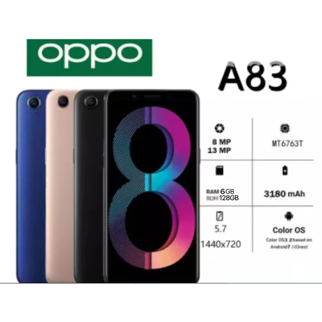 ภาพสินค้าOPPO A83 ของเเท้100% RAM 6GB ROM 128GB หน้าจอ 5.7 อุปกรณ์ครบ แถมเคสใส ฟิล์มกระจก พร้อมส่งจากไทย1 จากร้าน towwin_phone บน Shopee ภาพที่ 2