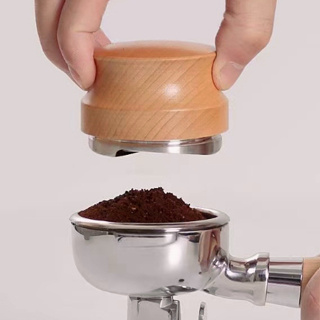 เเทมเปอร์มาการองไม้โอ๊ค ที่กดกาแฟ ที่อัดกาแฟเครื่องชงกาแฟสด แบบสแตนเลส ขนาด อุปกรณ์ชงกาแฟ Macaron