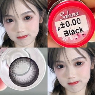 คอนแทคเลนส์ รุ่น Sakura สีดำ Black มีค่าสายตา (0.00)-(-5.50)