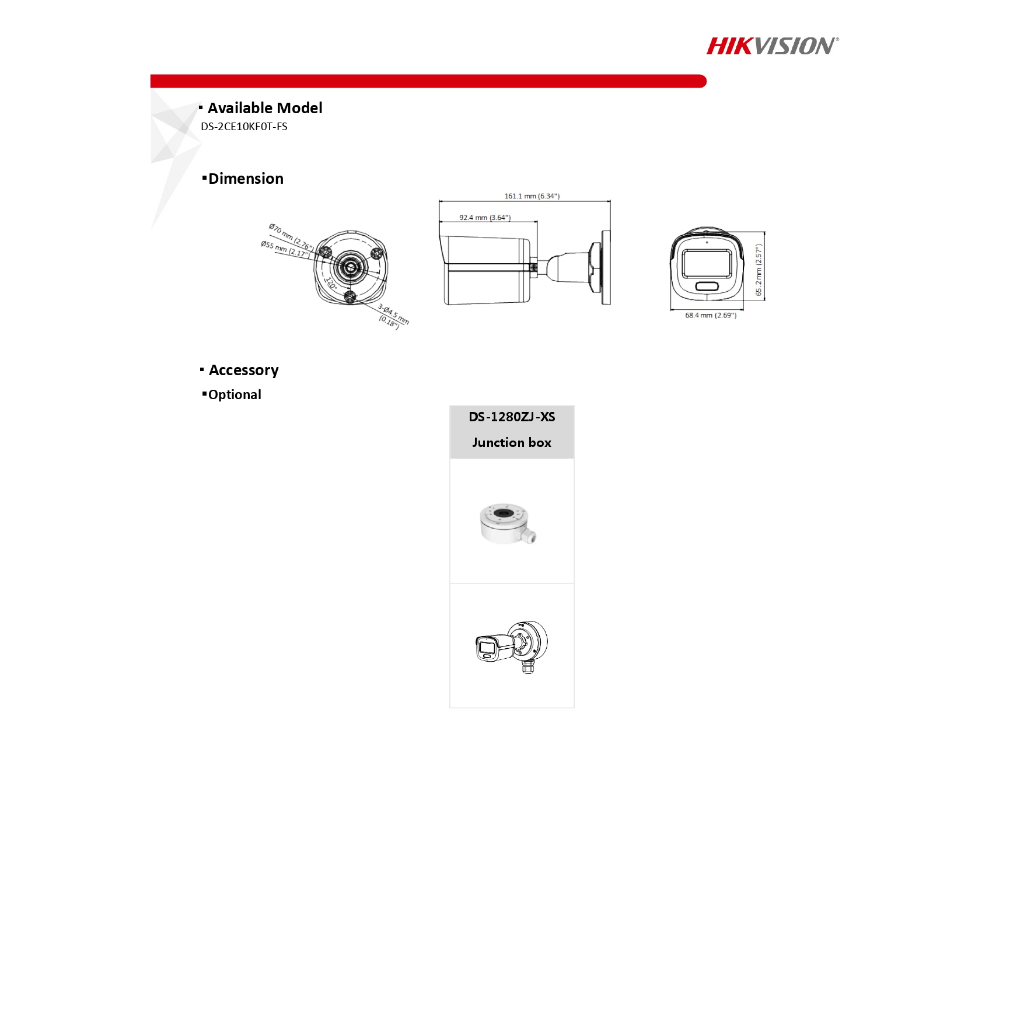 hikvision-กล้องวงจรปิด-5mp-ภาพสี-24-ชม-มีไมค์ในตัว-รุ่น-ds-2ce10kf0t-fs-adaptor