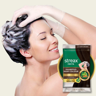 แชมพูปิดผมขาว ใน 5 นาที แชมพูปิดผมหงอก Streax Insta Shampoo Hair Colour