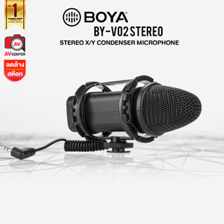 Boya Microphone BY-V02 Stereo Condenser Microphone [ ไมค์สำหรับติดหัวกล้อง ]