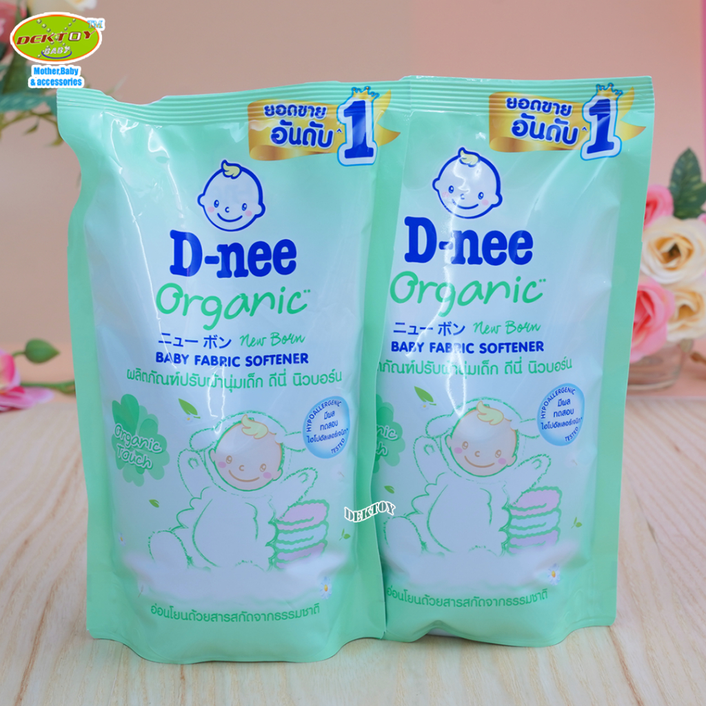 3-ถุง-d-nee-ดีนี่-น้ำยาปรับผ้านุ่มดีนี่นิวบอร์น-organic-touch-550-มล-สีเขียว