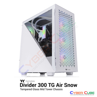 Thermaltake Divider 300 TG Air Snow Mid Tower Chassis - White ( เคส ) Case