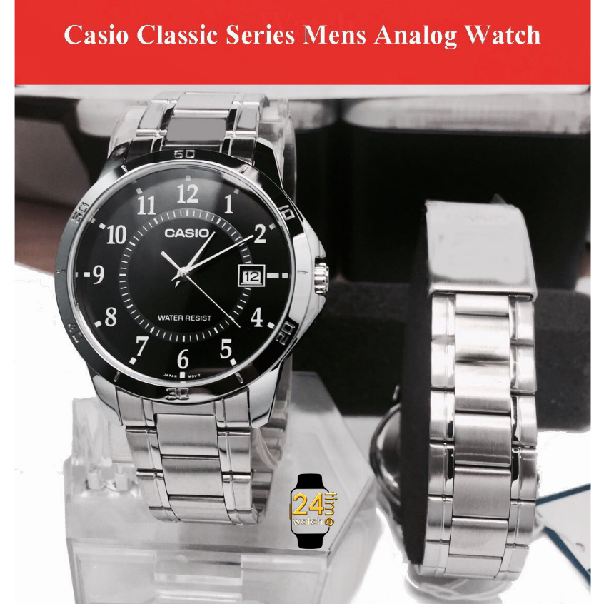 casio-classic-silver-casioผู้ชายแท้-หน้าปัดสีดำ-นาฬิกาcasio-คาสิโอ-นาฬิกาแท้-นาฬิกาผู้ชาย-นาฬิกาแบรนด์เนม-พร้อมประกัน