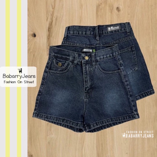 BabarryJeans / Short jeans ยีนส์ขาสั้น ผญ วินเทจ เก็บทรงสวย สีดำฟอก