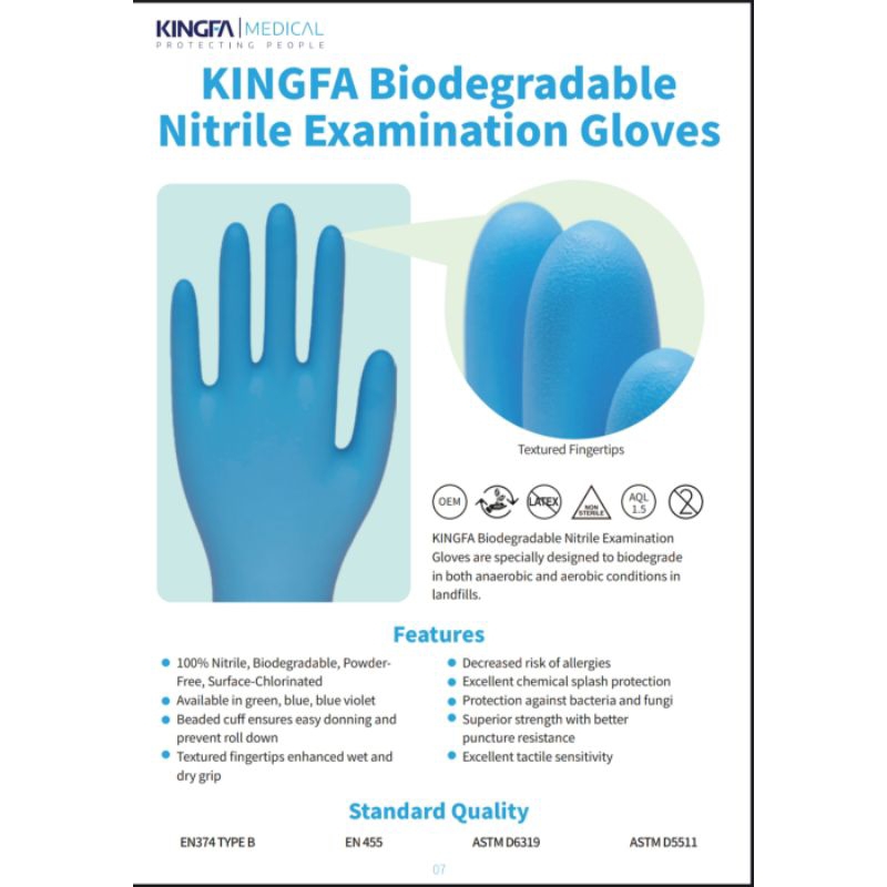 kingfa-ถุงมือไนไตร-examination-glove-ไนไตร100