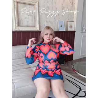 🎈Plussize ชุดเซ็ตคนอ้วน🎈 Size อก 38-54 ความยาวเสื้อ 20 วงแขน 20-24  Size เอว 32-46 ความยาว 17 สะโพก 40-56