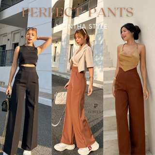 สินค้า Perfect Pants02 กางเกงผู้หญิงขาบานเอวสูงมีกระเป๋า