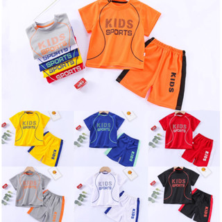 ชุดกีฬาเด็ก Kids sportเสื้อ+กางเกงขาสั้น