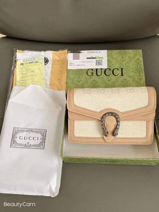 Gucci Hi end NEWW 💗 งานปั้มเนียนกรุบ ประดุจมาจาก shop มาพร้อมกล่องสุดหรู  สีใหม่ปังมากกก 16✖️10✖️4  งานกล่องแพคซีน