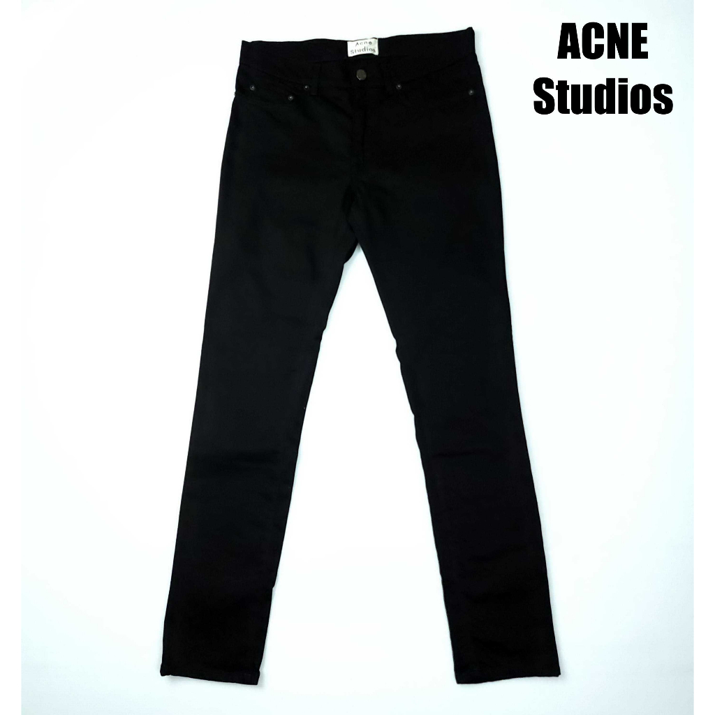 ยีนส์-acne-studios-เอว-33-34-สีดำ-superblack-สภาพใหม่-ผ้ายืด-ขาเดฟ