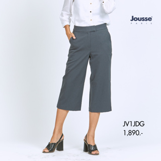 Jousse กางเกงขาวยาว กาง﻿เ﻿กงผู้หญิง pants กางเกงขายาวสีเทาเข้ม (JV1JDG)